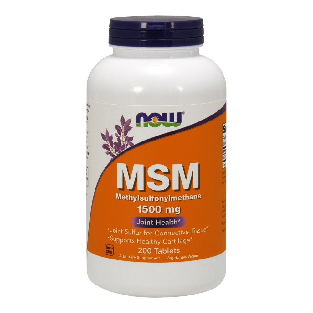 Now Foods MSM Methylsulphonylmethane 1500mg Wspiera Zdrowie Chrząstki 200 Tabletek