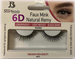 Star Beauty Professional Sztuczne Rzęsy 6D Lekkie Nadające Objętość Wielokrotnego Użytku SEF02