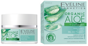 Eveline Organic Aloe + Collagen Wegański Nawilżający Żel dla Skóry Normalnej i Mieszanej 50ml