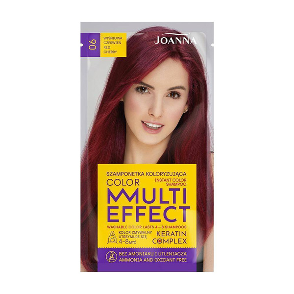 Joanna Multi Effect Szamponetka Koloryzująca 06 Wiśniowa Czerwień 35g