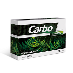 Carbo Activ Vita Węgiel Aktywny 20 kaps. Best Before 31.12.25