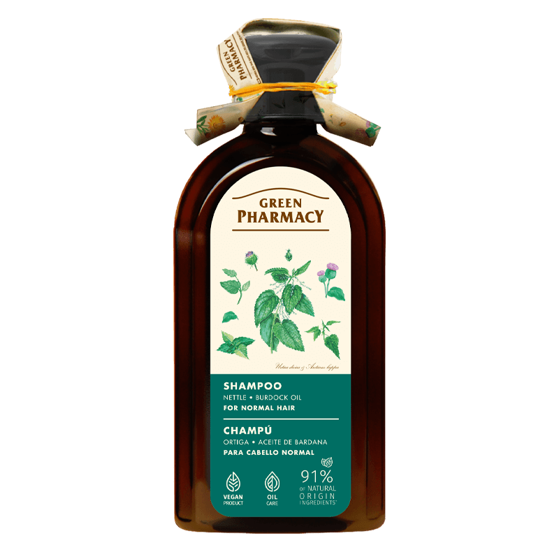 Green Pharmacy Szampon z Ekstraktem z Pokrzywy Zwyczajnej i Olejem Łopianowym dla Włosów Normalnych 350ml