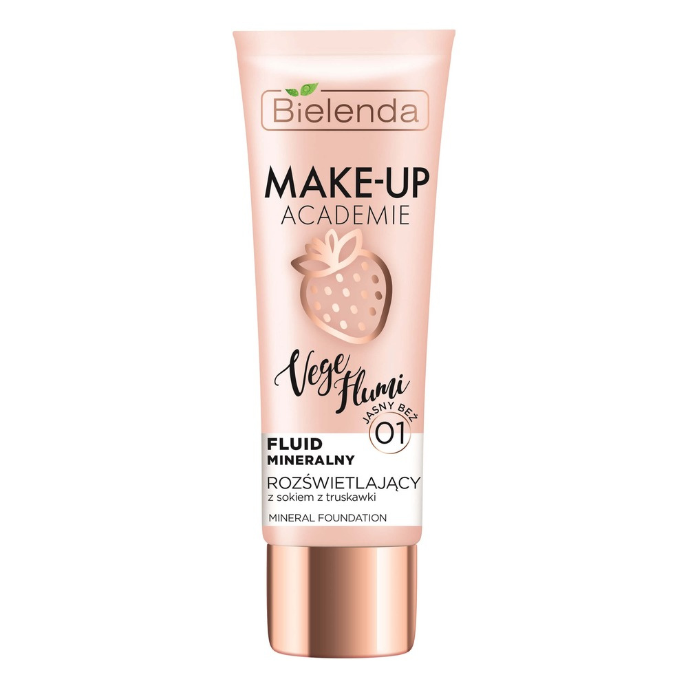 Bielenda Make - Up Academie Vege Flumi Rozświetlający Fluid Mineralny Nr 01 Jasny Beż 30g