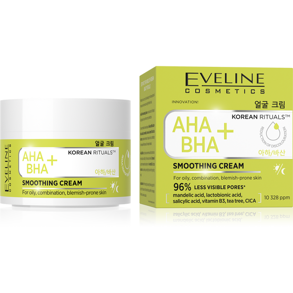 Eveline Korean Rituals AHA BHA+ Wygładzający Krem dla Skóry Tłustej Mieszanej i Problematycznej 50ml