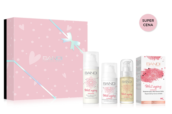 Bandi Professional Well Aging Care Zestaw Premierowy Krem Aksamitnie Nawilżający Rozświetlający Krem pod Oczy Regenerujący Olej Marula 100% 1 Piece
