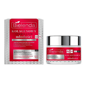 Bielenda Collagen Youth Stimulator Ujędrniająco - Rozświetlający Krem Przeciwzmarszczkowy 40+ na Dzień i na Noc 50ml