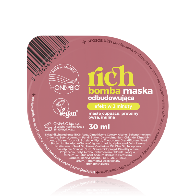 OnlyBio Hair in Balance Rich Bomba Maska Odbudowująca 30ml