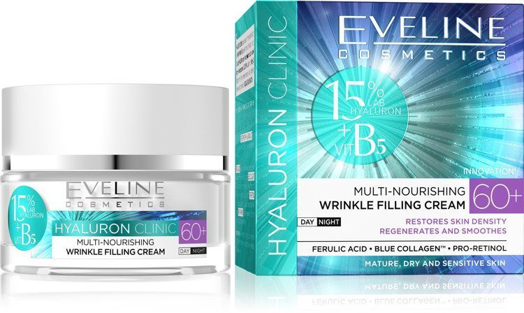 Eveline - Bio Hyaluron 4D 60+ - Skoncentrowany krem na dzień i na noc SPF 8 cera dojrzała 50ml