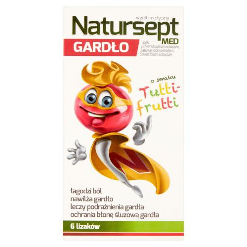 Natur-sept lizaki na gardło o smaku tutti-frutti 3+ 6 szt.