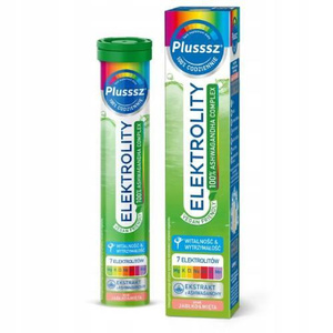 Plusssz Elektrolity 100% Ashwagandha Complex o Smaku Jabłko – Mięta 24 Tabletki