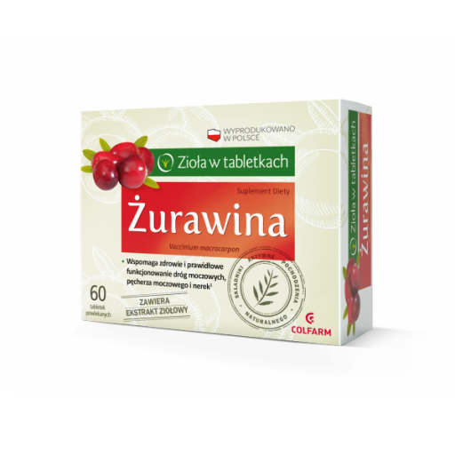Colfarm Zioła w Tabletkach Żurawina na Drogi Moczowe i Nerki 60 Sztuk