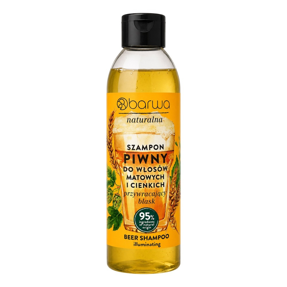 Barwa Naturalna Przywracający Blask Szampon Piwny dla Włosów Matowych i Cienkich 300ml