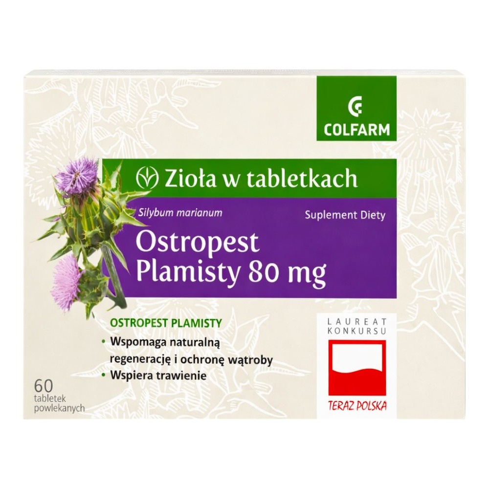 Ostropest Plamisty Wspomaga Naturalną Regenerację i Ochronę Wątroby 60 tabl.