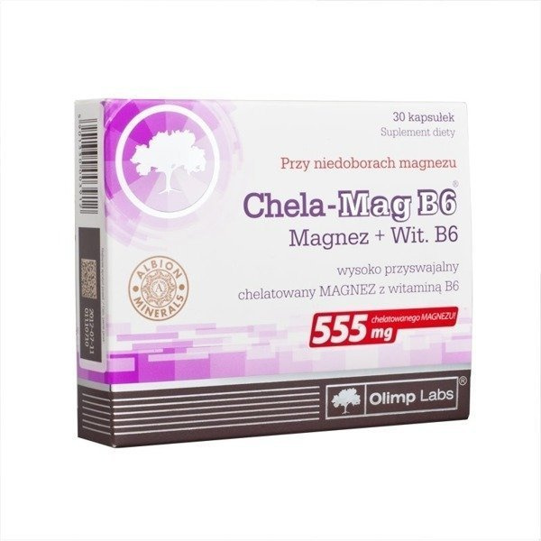 Olimp Chela Mag B6 Uzupełnia Poziom Magnezu w Organizmie 30kapsułek