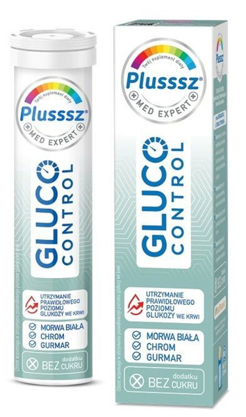 Plusssz Gluco Control dla Utrzymania Prawidłowego Poziomu Glukozy 20 Sztuk