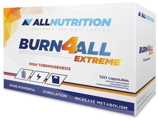 AllNutrition Burn 4 All Ekstremalnie Wysoka Termogeneza dla Zwiększenia Metabolizmu 120 Kapsułek