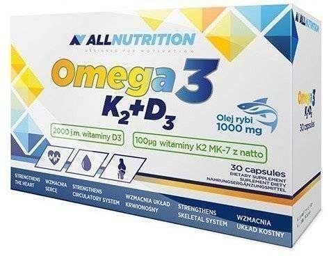 Allnutrition Suplement Diety Omega 3 K2 + D3 Wspomagający System Odpornościowy 30 Kapsułek