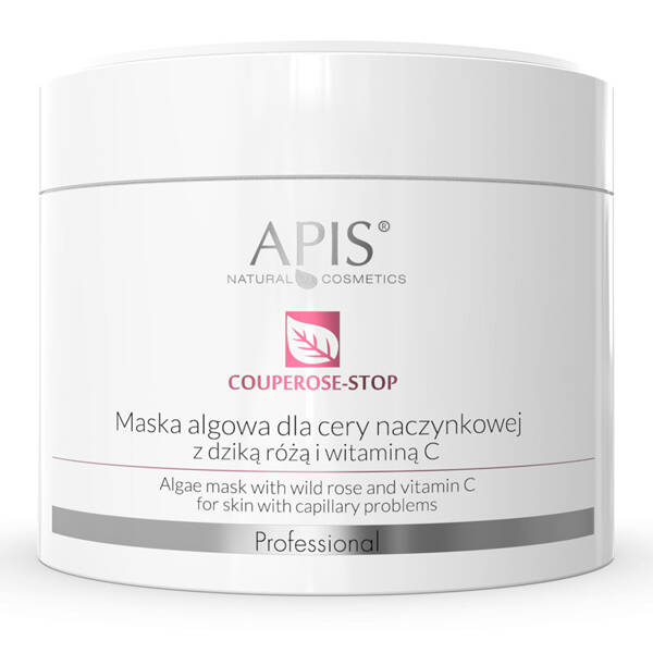 Apis Professional Couperose Stop Maska Algowa z Dziką Różą i Witaminą C dla Skóry Naczynkowej i Wrażliwej 100g