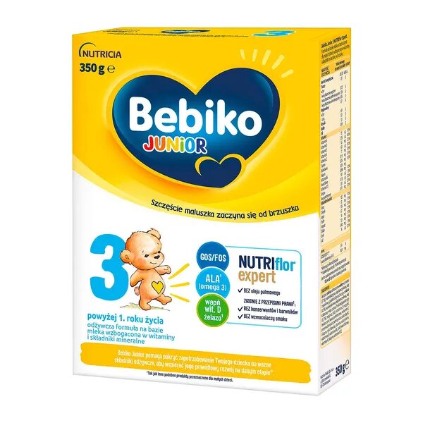 Bebiko Junior 3 Mleko Modyfikowane z Witaminami dla Dzieci Powyżej 1 Roku Życia 350g