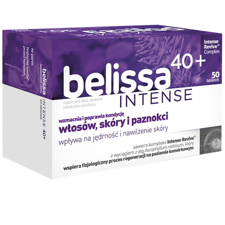 Belissa Intense 40+ Wzmacnia Włosy Skórę Paznokcie 50 Kapsułek