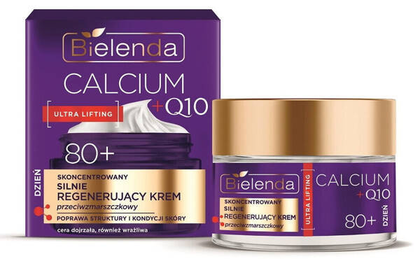 Bielenda Calcium + Q10 Skoncentrowany Silnie Regenerujący Krem Przeciwzmarszczkowy 80+ na Dzień 50ml