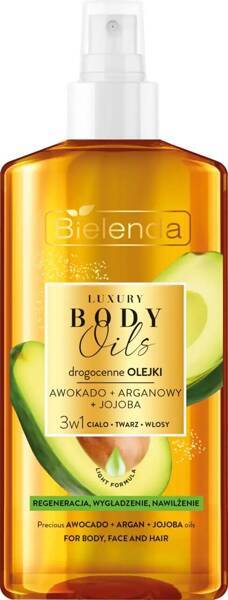 Bielenda Luxury Body Oils Drogocenne Olejki Awokado+Arganowy+Jojoba 3w1 dla Ciała Twarzy i Włosów 150ml