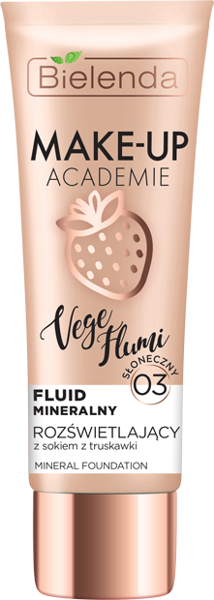 Bielenda Make-Up Acade Mineral Vege Flumi Fluid Mineralny Rozświetlający Słoneczny Beż 03 30g