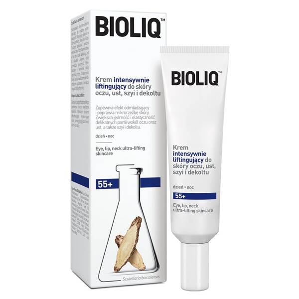 Bioliq 55+ Intensywnie Liftingujący Krem do Skóry Oczu Ust Szyi i Dekoltu 30ml