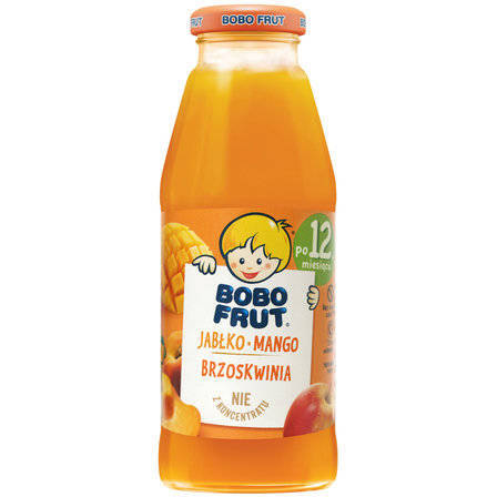 Bobo Frut Nektar Owocowy Jabłko Mango Brzoskwinia dla Niemowląt po 12. Miesiącu 300ml