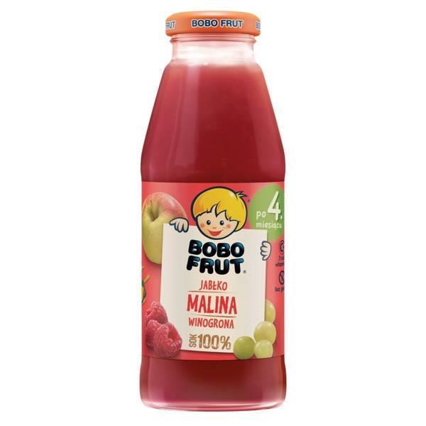 Bobo Frut Sok 100% Jabłko Malina Winogrona dla Dzieci po 4 Miesiącu 300ml