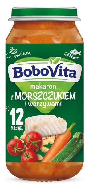 BoboVita Makaron z Morszczukiem i Warzywami dla Dzieci po 12. Miesiącu Życia 250g