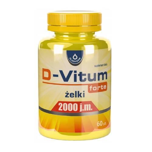 D-Vitum Forte 2000 j.m. Żelki dla Dzieci powyżej 10. Roku Życia i Osób Dorosłych 60 Sztuk