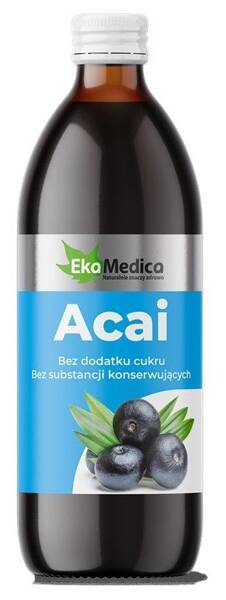 EkaMedica Naturalny 100% Sok z Jagód Acai 500ml