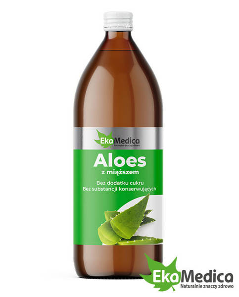 EkaMedica Naturalny Sok Aloes z Miąższem 99,8% 500ml