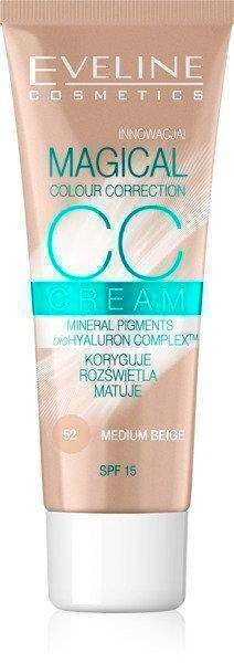 Eveline CC Cream Magical Colour Correction Multifunkcyjny Podkład SPF15 Nr 52 Medium Beige 30ml