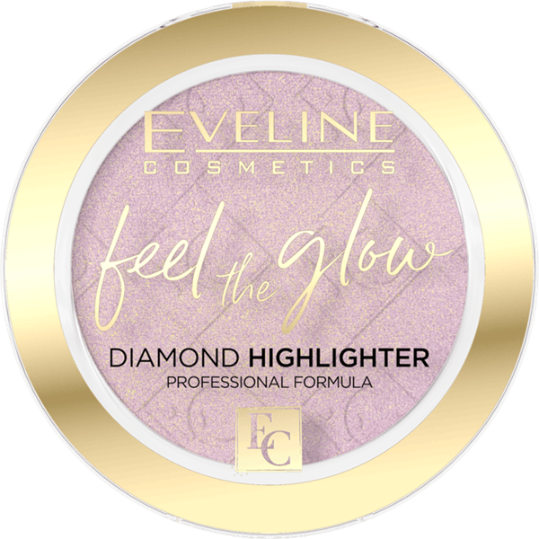 Eveline Feel the Glow Wegański Aksamitny Rozświetlacz do Twarzy w Kamieniu 03 Rose Gold 5g