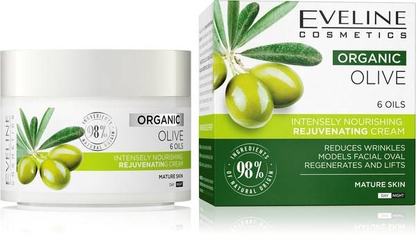 Eveline Organic Olive Silnie Odżywczy Krem Odmładzający dla Cery Dojrzałej na Dzień i na Noc 50ml