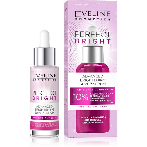 Eveline Perfect Bright Zaawansowane Rozjaśniające Super Serum dla Skóry z Przebarwieniami i Nierównym Kolorytem 30ml