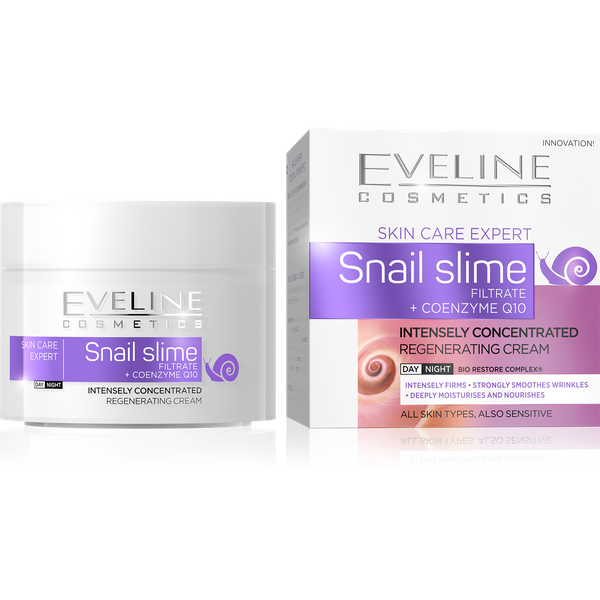 Eveline Skin Care Expert Skoncentrowany Regenerujący Krem z Filtratem ze Śluzu Ślimaka i Koenzymem Q10 na Dzień i Noc 50ml
