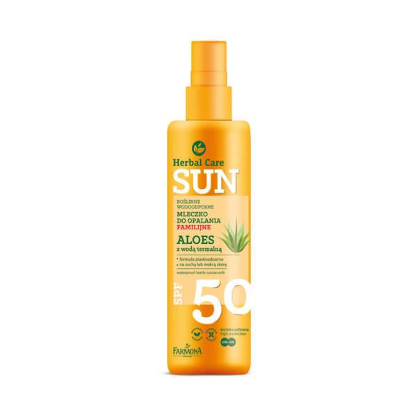 Farmona Herbal Care Roślinne Wodoodporne Mleczko do Opalania SPF50 z Aloesem i Wodą Termalną 200ml