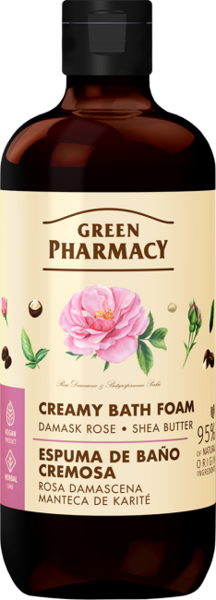 Green Pharmacy Kremowa Pianka do Kąpieli Róża Damasceńska i Masło Shea 500ml