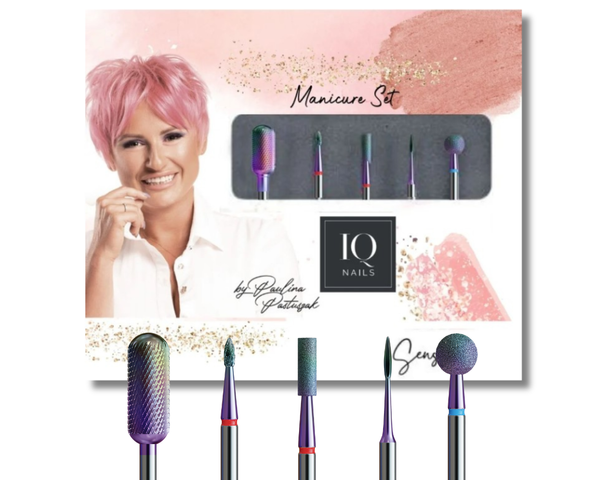 IQ Nails Sensitive Set for Delicate Nail Care Zestaw Frezów 5 Sztuk