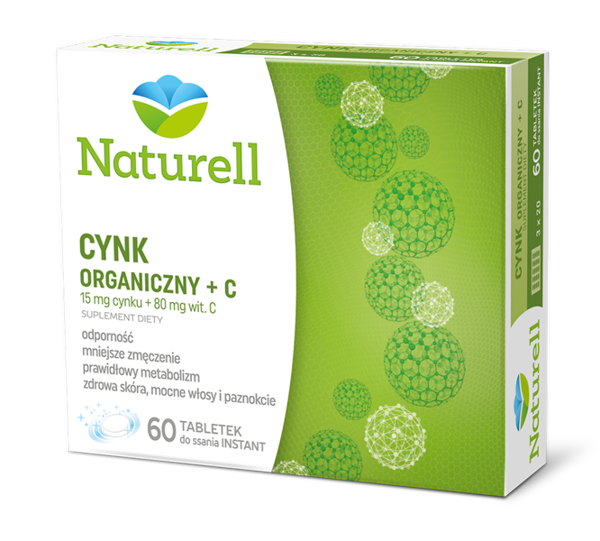 Naturell Cynk Organiczny Z Witaminą C 60 tabl.