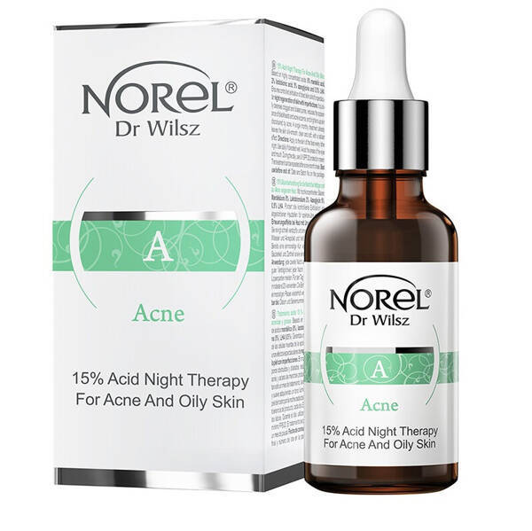 Norel Acne 15% Kuracja Kwasowa dla Skóry Tłustej i Trądzikowej na Noc 30ml