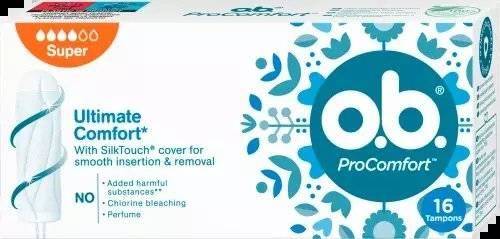 O.B. ProComfort Super Tampons 16 Pieces