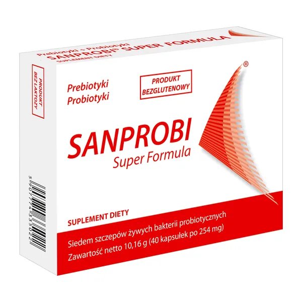 Sanprobi Super Formuła Odbudowa Flory Bakteryjnej Obniżona Odporność 40 Kapsułek