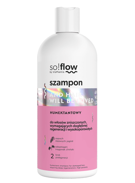 So!Flow by Vis Plantis Szampon Humektantowy do Włosów Zniszczonych Wymagających Dogłębnej Regeneracji 300ml