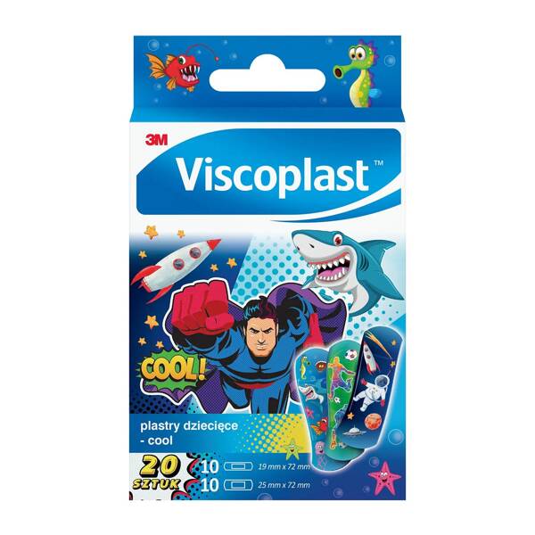 Viscoplast Cool Dekorowane Plastry w Dwóch Rozmiarach 20 Sztuk