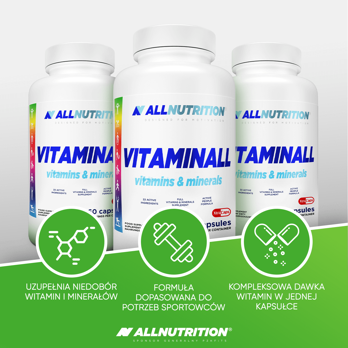 AllNutrition Vitaminall Witaminy i Minerały Zmniejszające Zmęczenie i Znużenie 60 Kapsułek