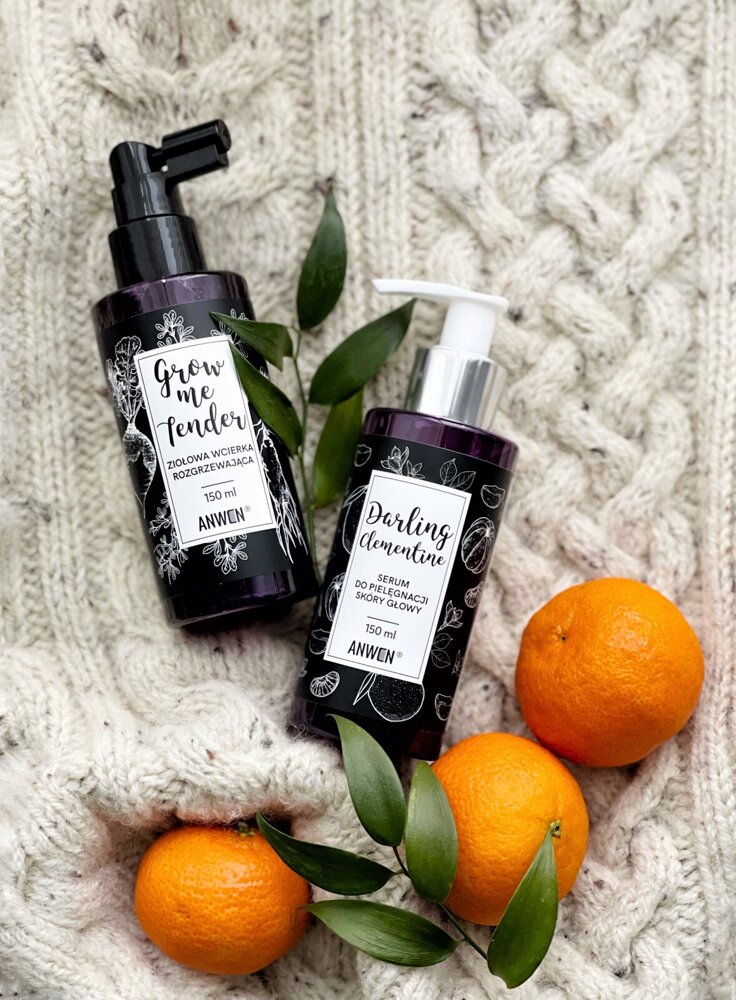 Anwen Scalp Care Zestaw do Pielęgnacji Skóry Głowy Grow me Tender Wcierka Ziołowa 150ml i Darling Clementine Serum 150ml